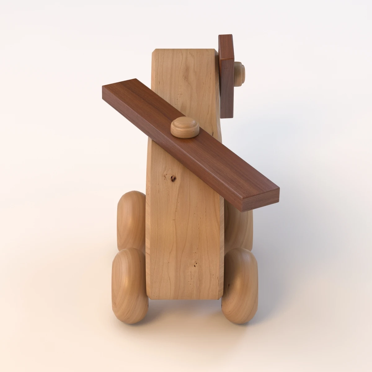 Kids Wooden Copter Toy 3D Model_03