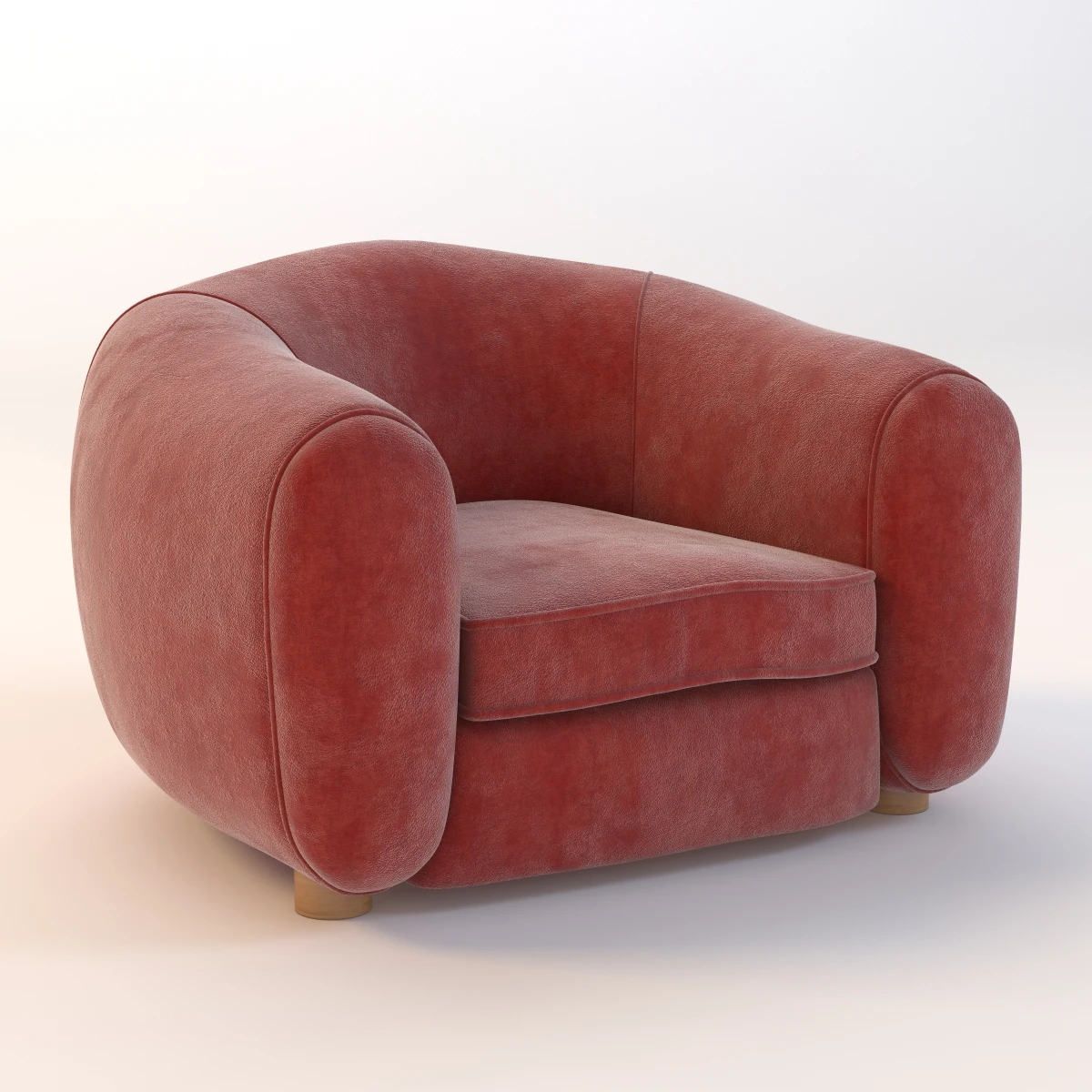 Jean Royere Polar Chair 3D Model_01