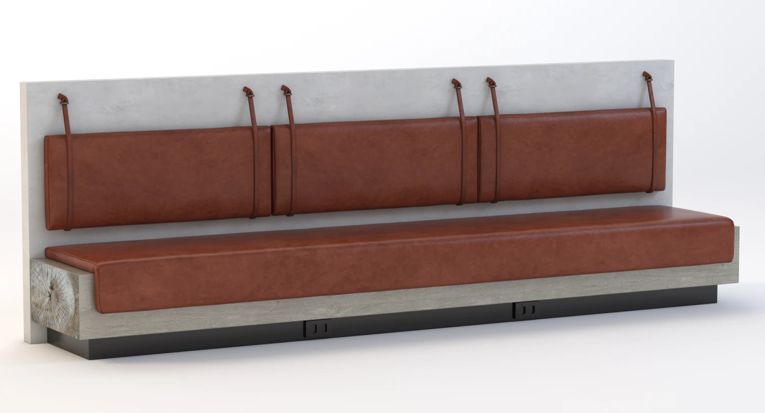 Leather Bar Bench 3D Model_01