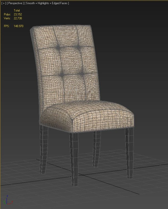 Leeds Side Chair 3D Model_07