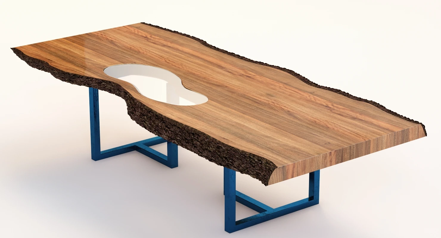 Live Edge Spalted Maple Dining Table 3D Model_05