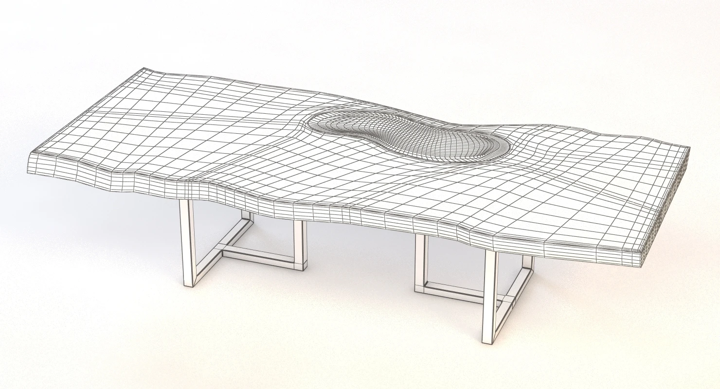 Live Edge Spalted Maple Dining Table 3D Model_010