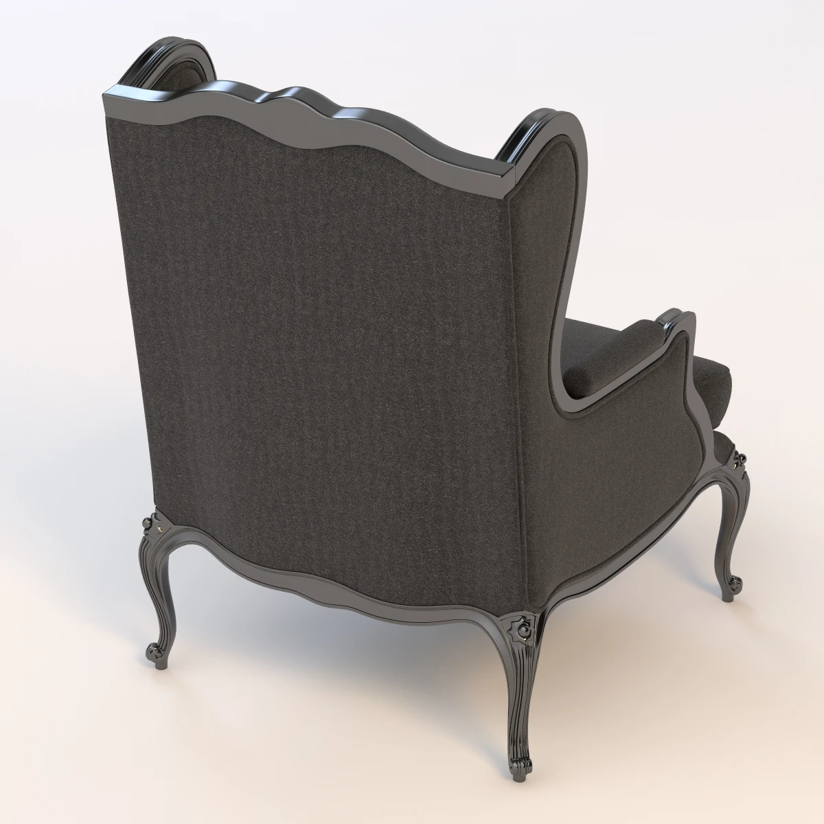 Louis Xv Style Gilded Wing Chair 3D Model_04