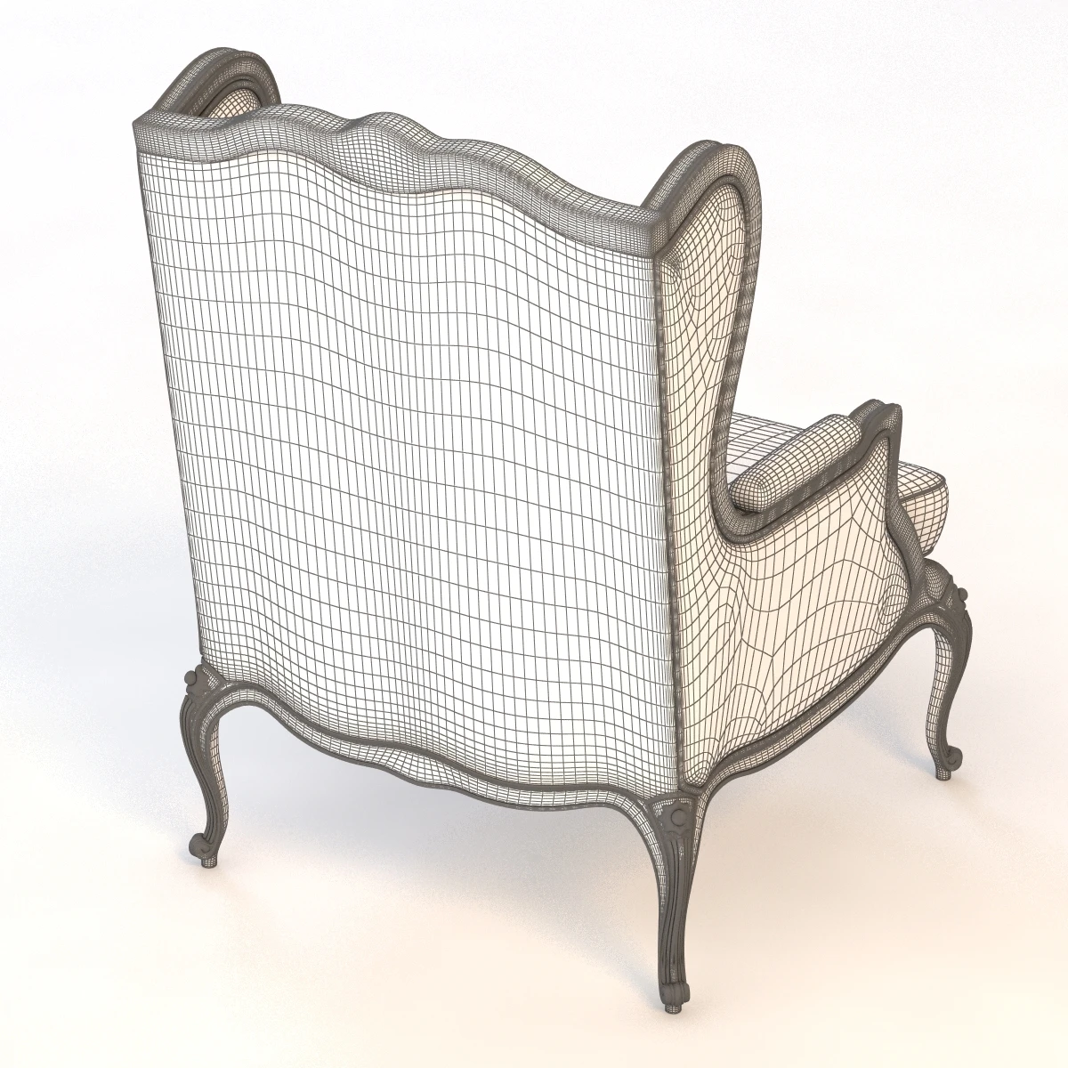 Louis Xv Style Gilded Wing Chair 3D Model_013