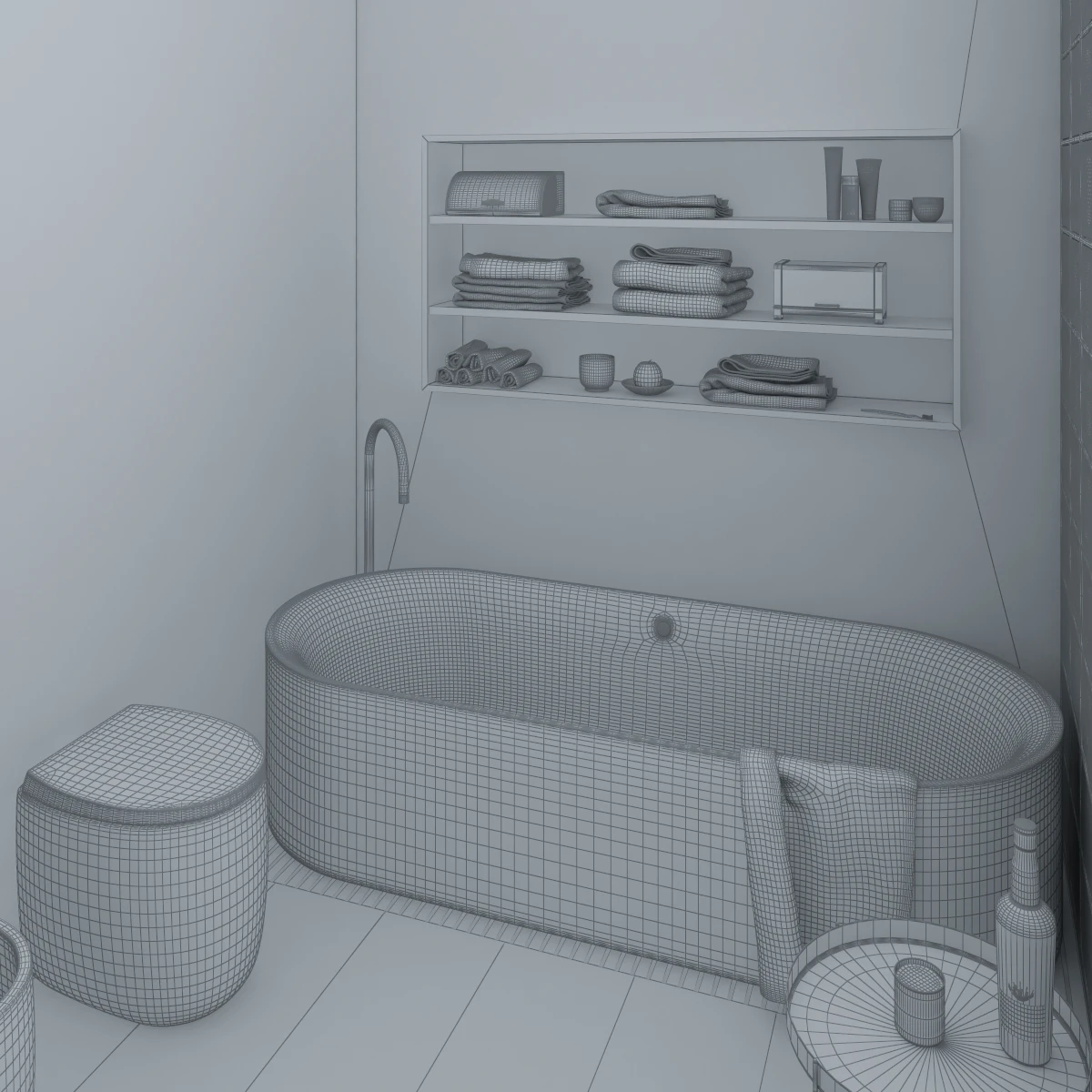 Luxurious Modern Bathroom 3D Model_011