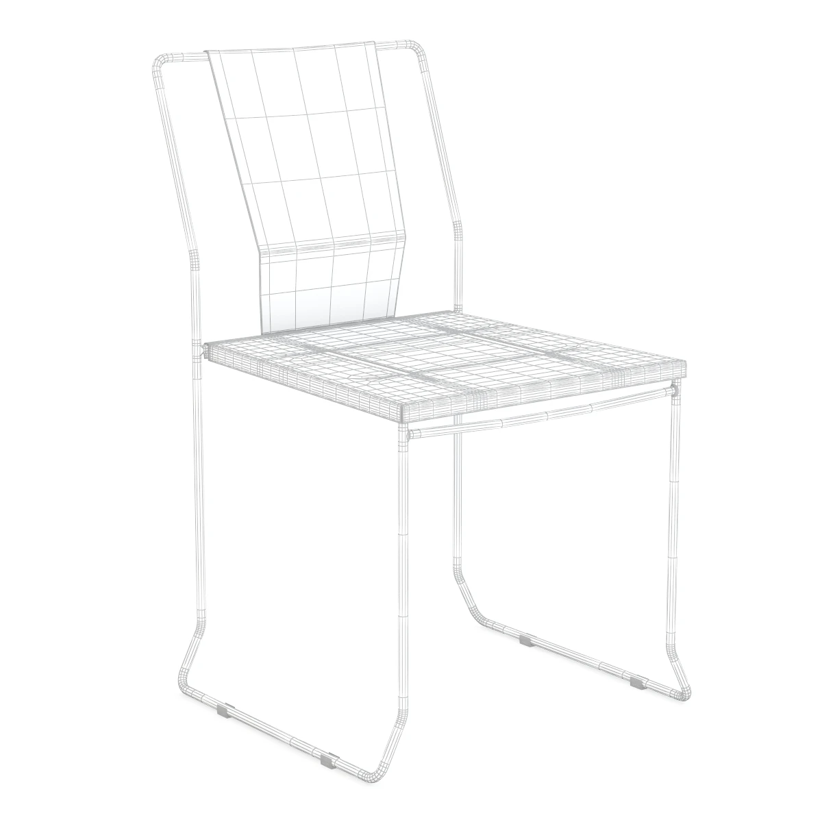 Chicago Sled Base Metal Chair 3D Model_09