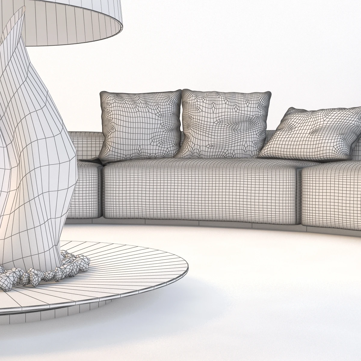 Circular Conversation Sofa With Firepit 3D Model_013