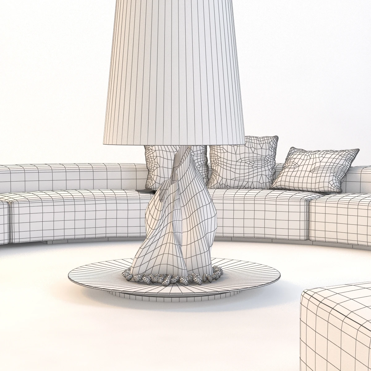Circular Conversation Sofa With Firepit 3D Model_012
