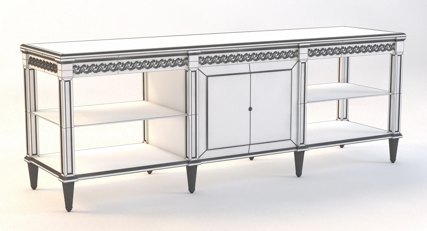 Classic Console Chester Drawer 3D Model_010