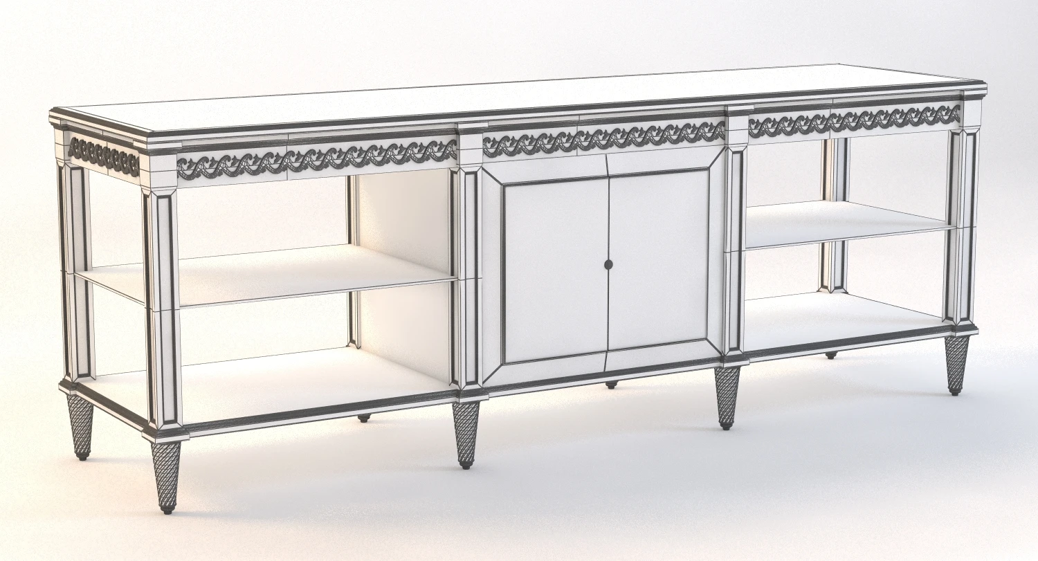 Classic Console Chester Drawer 3D Model_011