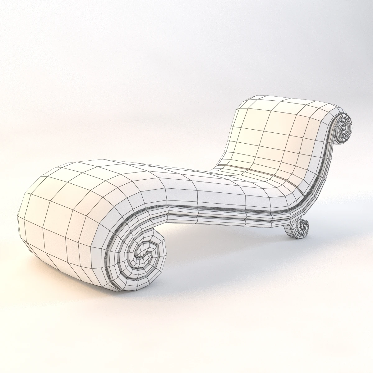 Classic Lounge Snail Sofa 3D Model_09