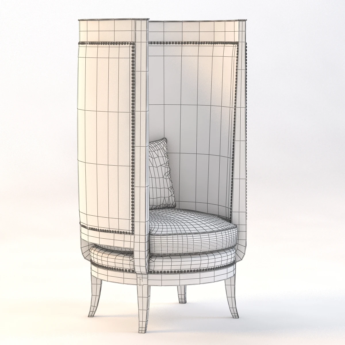 Wing Barrel Lounge Chair 3D Model_010