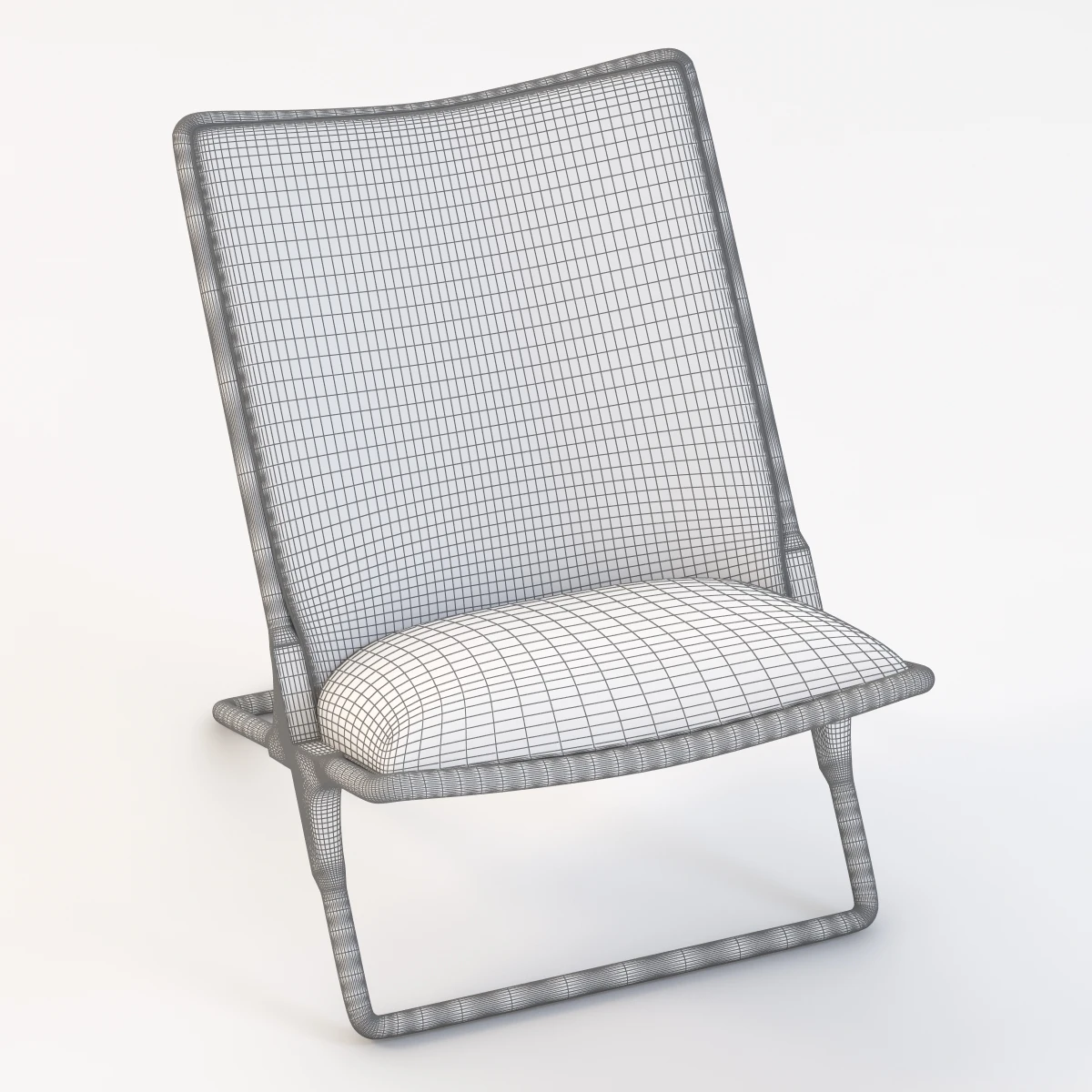 Ward Bennett Scissor Lounge Chair 3D Model_010