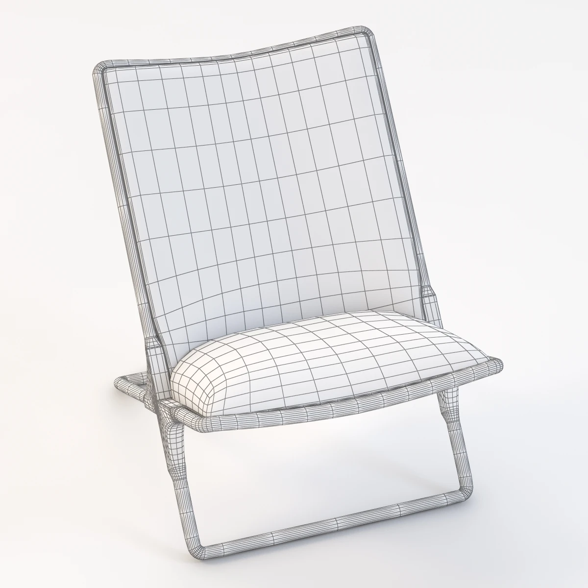 Ward Bennett Scissor Lounge Chair 3D Model_011