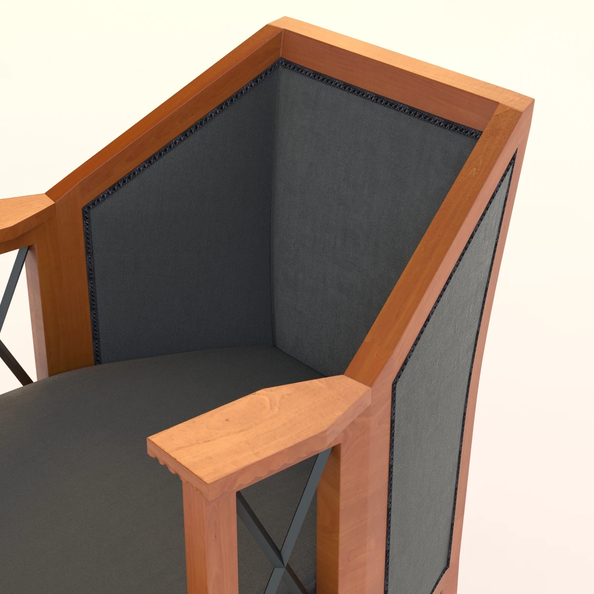 Vienna Secessionist Armchair 3D Model_05