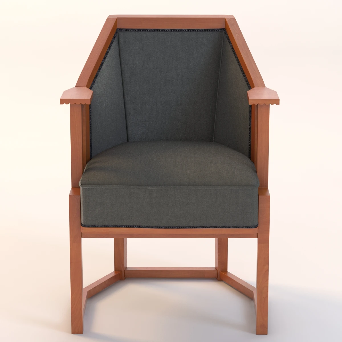 Vienna Secessionist Armchair 3D Model_08
