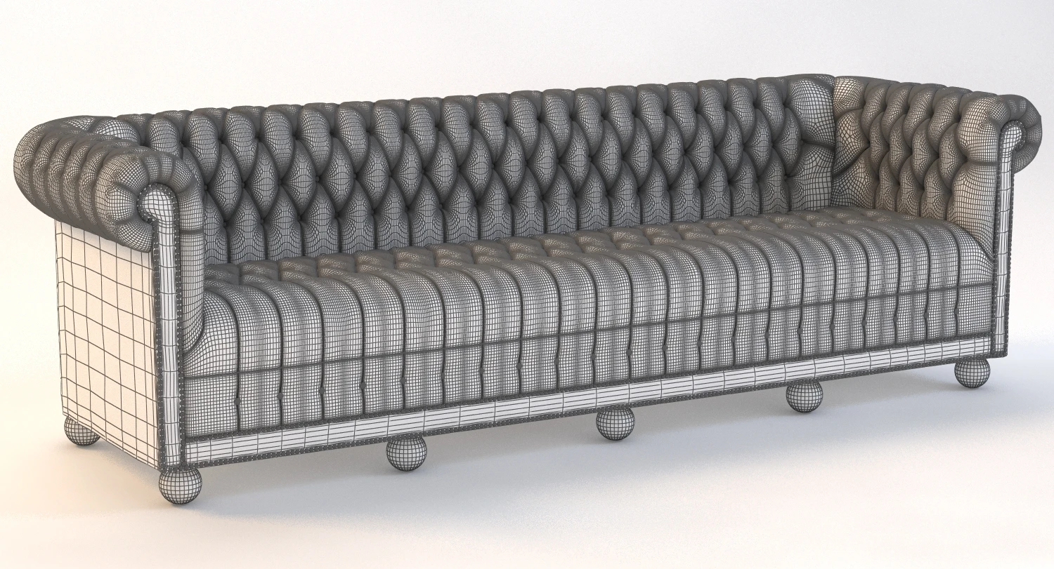 Modern Tufted Sofa 3D Model_011