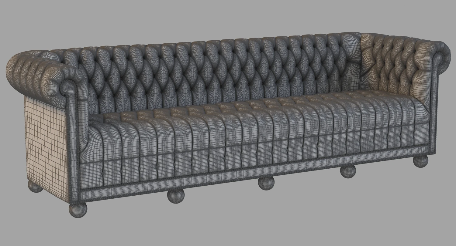 Modern Tufted Sofa 3D Model_012