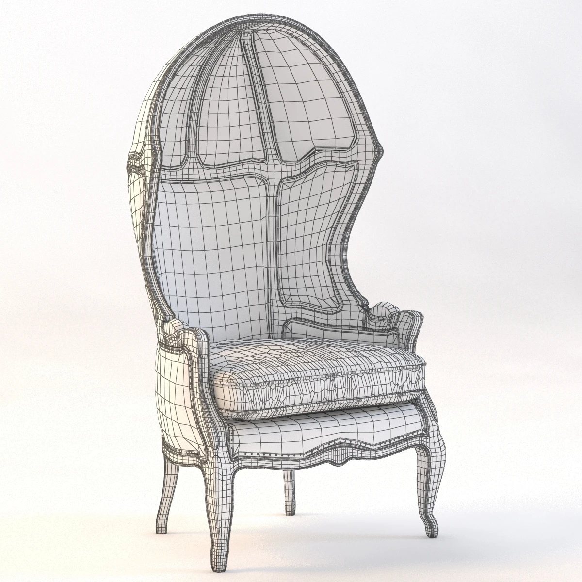 Versailles Burlap Backed Chair 3D Model_09