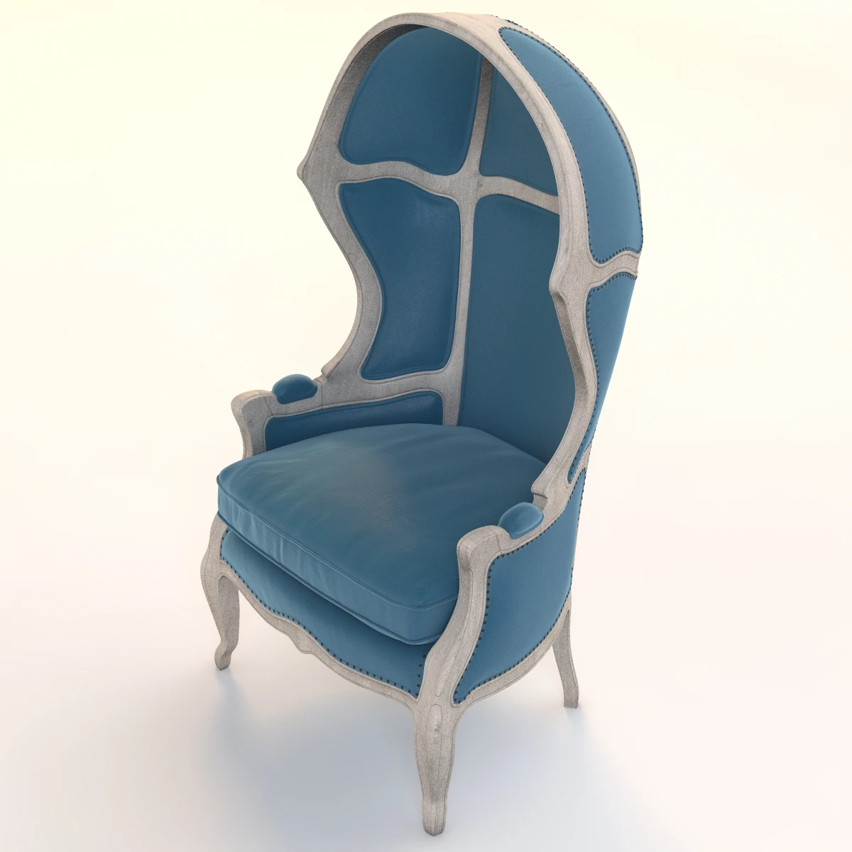 Versailles Burlap Backed Blue Chair 3D Model_05