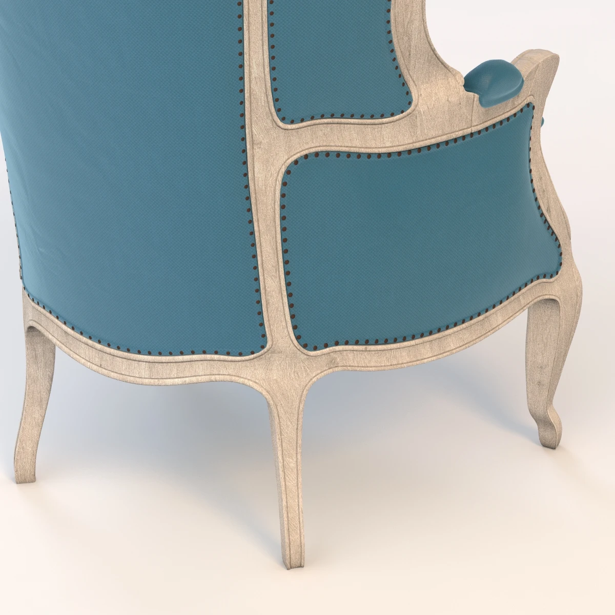 Versailles Burlap Backed Blue Chair 3D Model_04