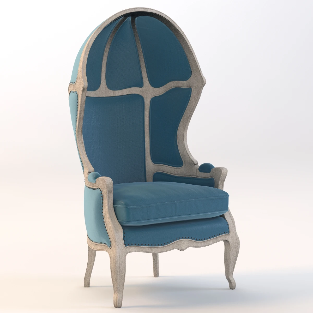 Versailles Burlap Backed Blue Chair 3D Model_01