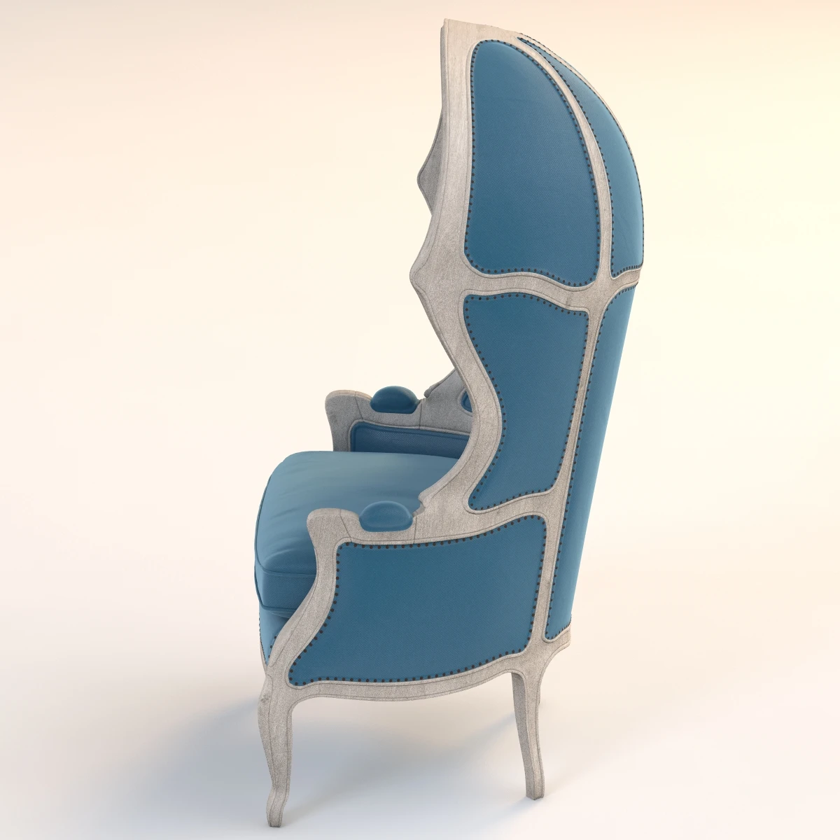 Versailles Burlap Backed Blue Chair 3D Model_06