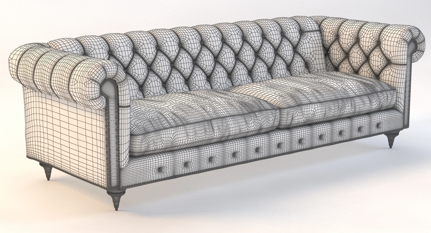 Velvet Lyre Chesterfield Sofa 3D Model_012