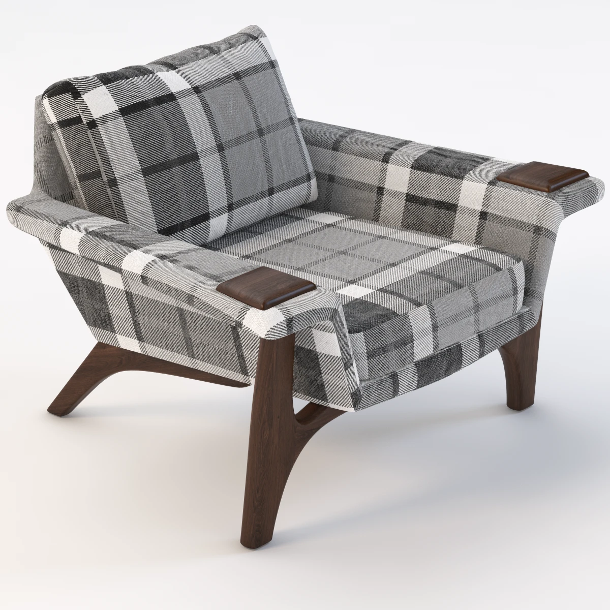Craft Associates Wood Paw Lounge Chair 3D Model_01