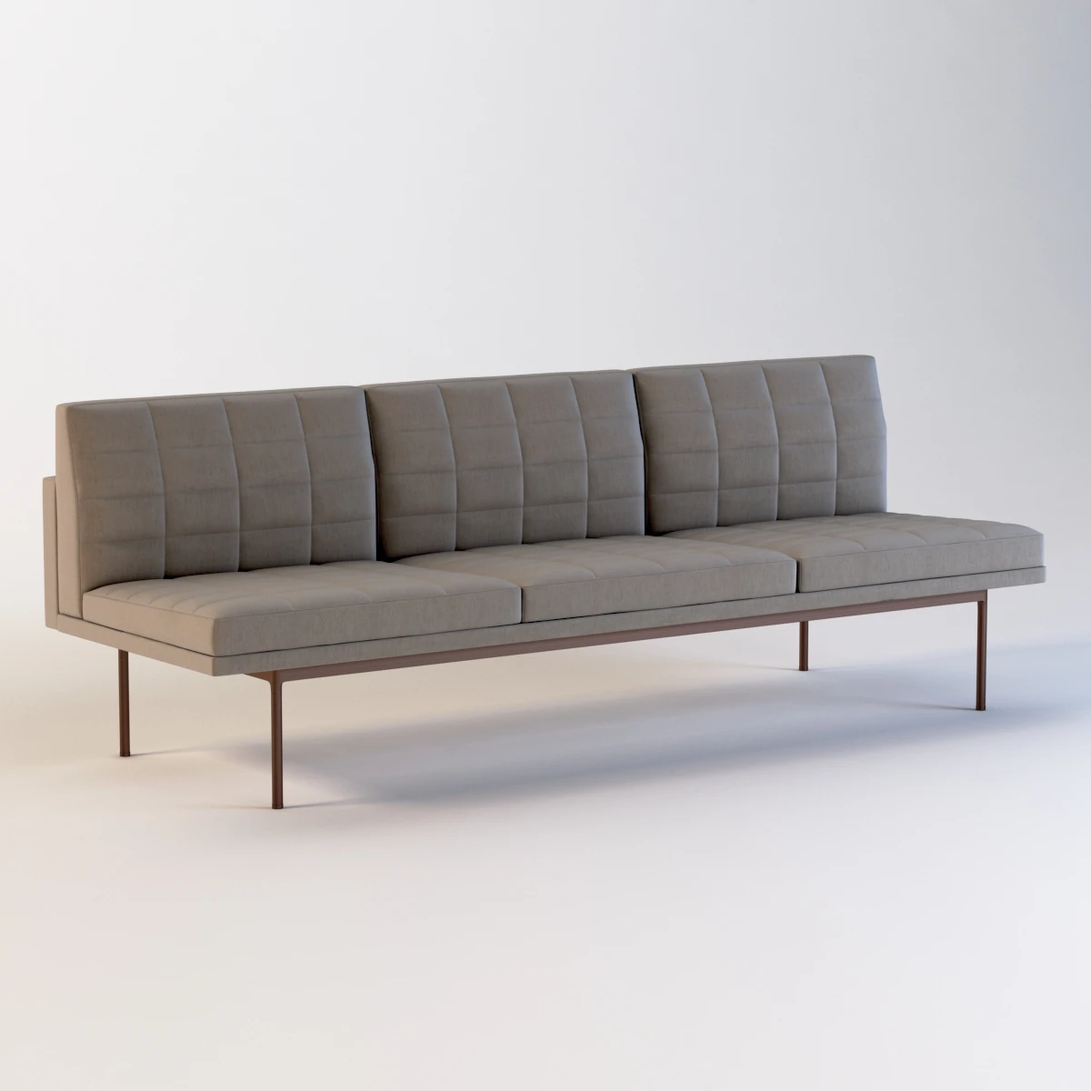 Ultra Detail Upholstered Tuxedo Sofa Three Seater 3D Model_01