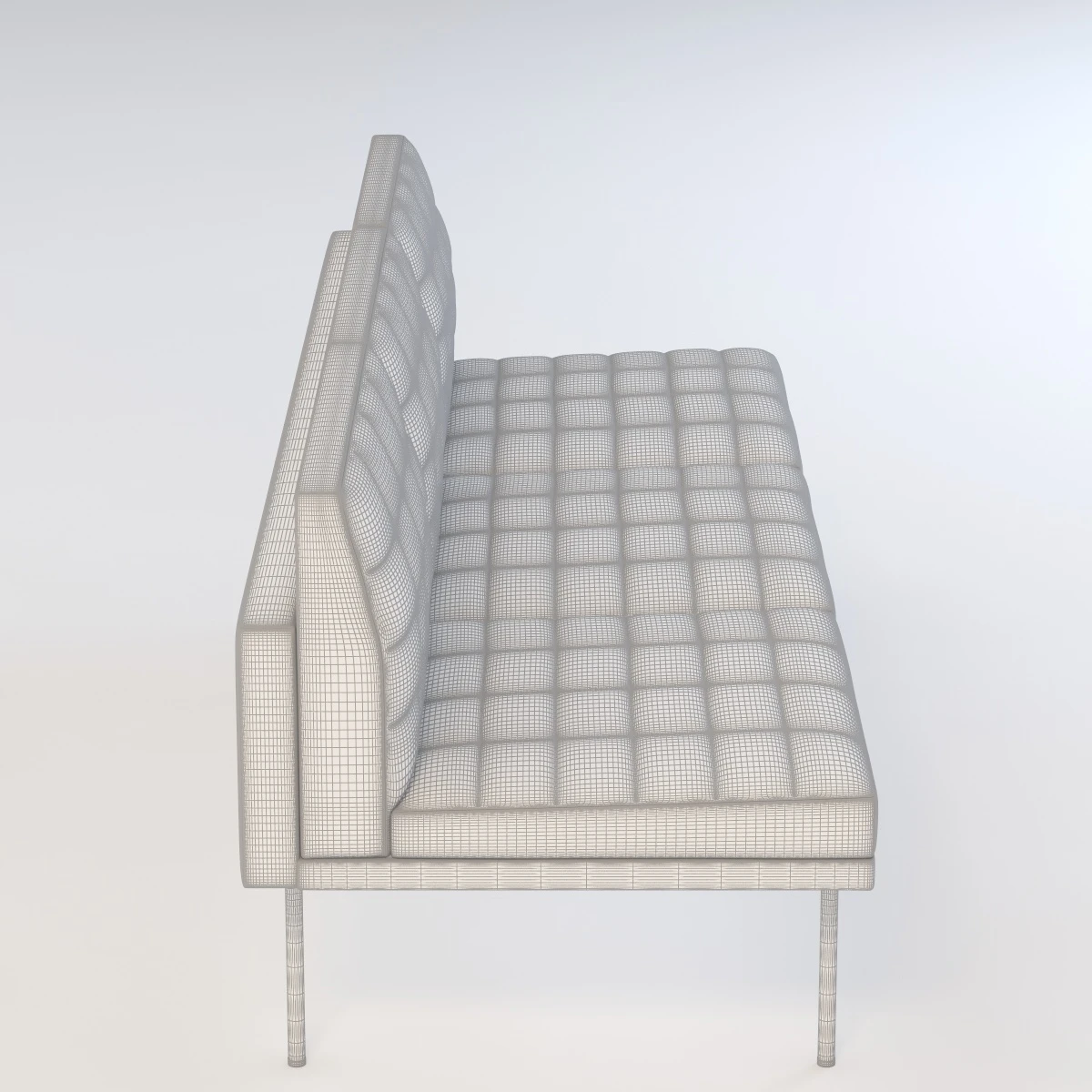 Ultra Detail Upholstered Tuxedo Sofa Three Seater 3D Model_011