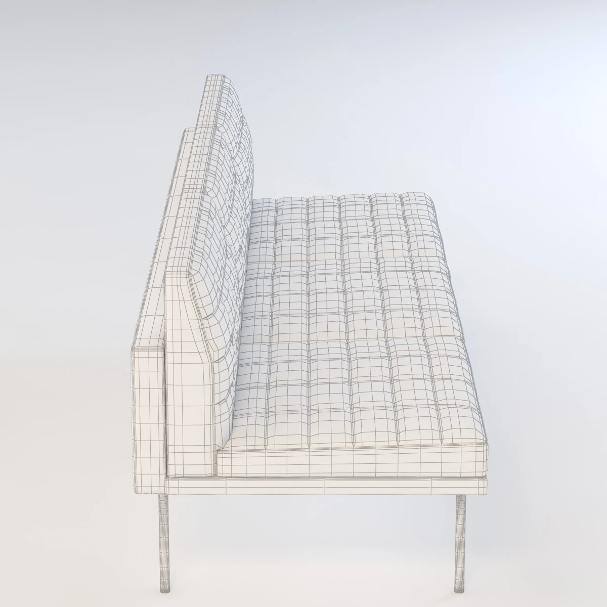 Ultra Detail Upholstered Tuxedo Sofa Three Seater 3D Model_012