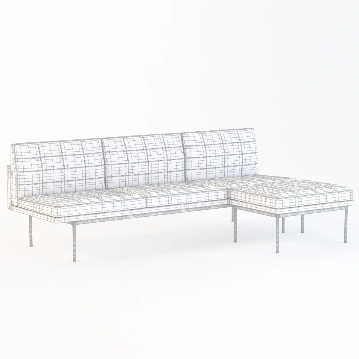 Ultra Detail Upholstered Tuxedo Chaise 3D Model_010