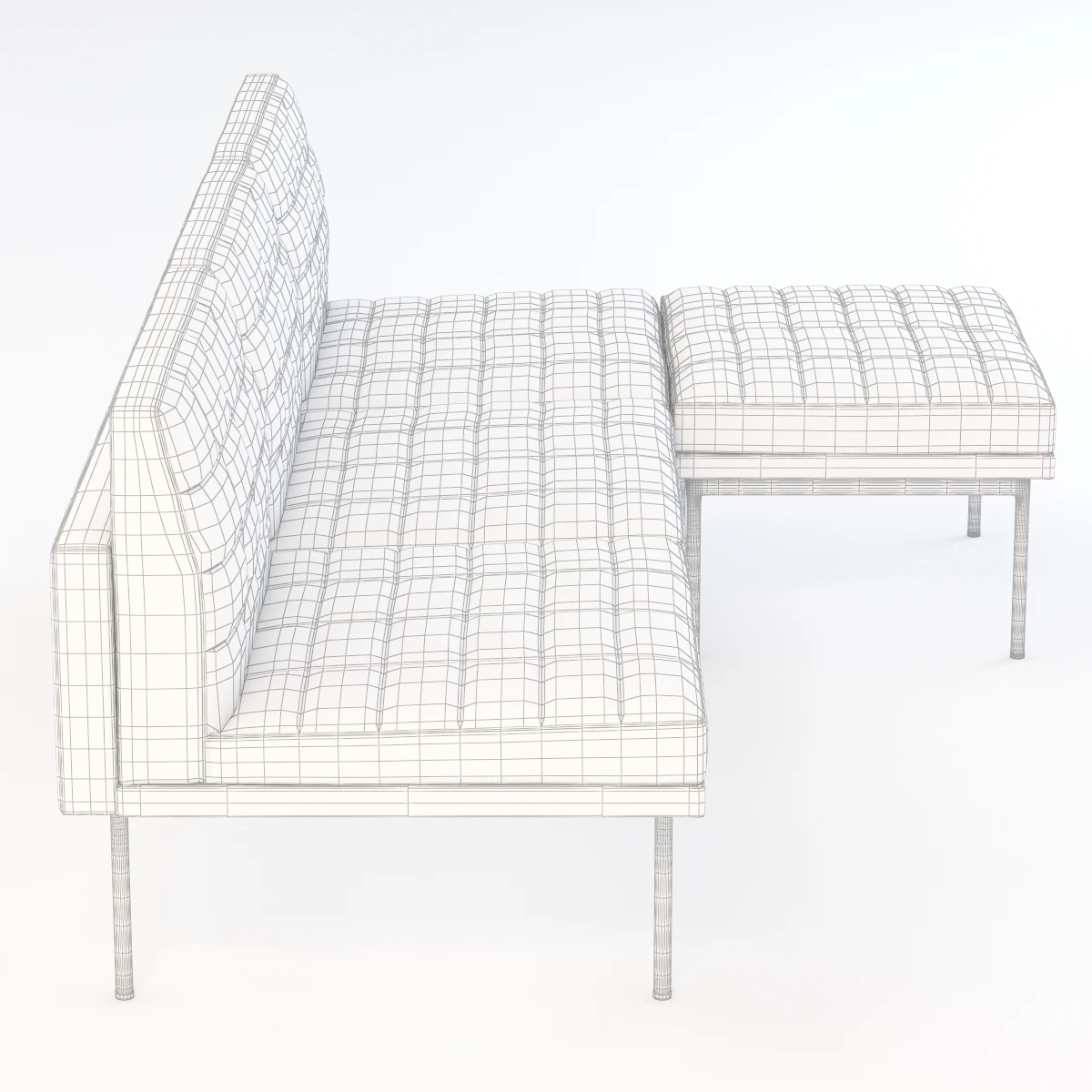 Ultra Detail Upholstered Tuxedo Chaise 3D Model_012