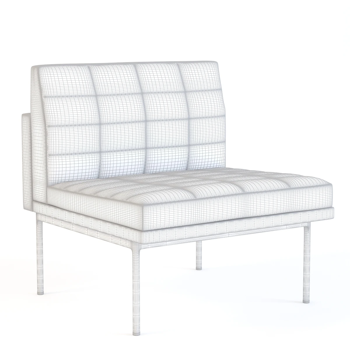 Ultra Detail Upholstered Tuxedo Chair 3D Model_09