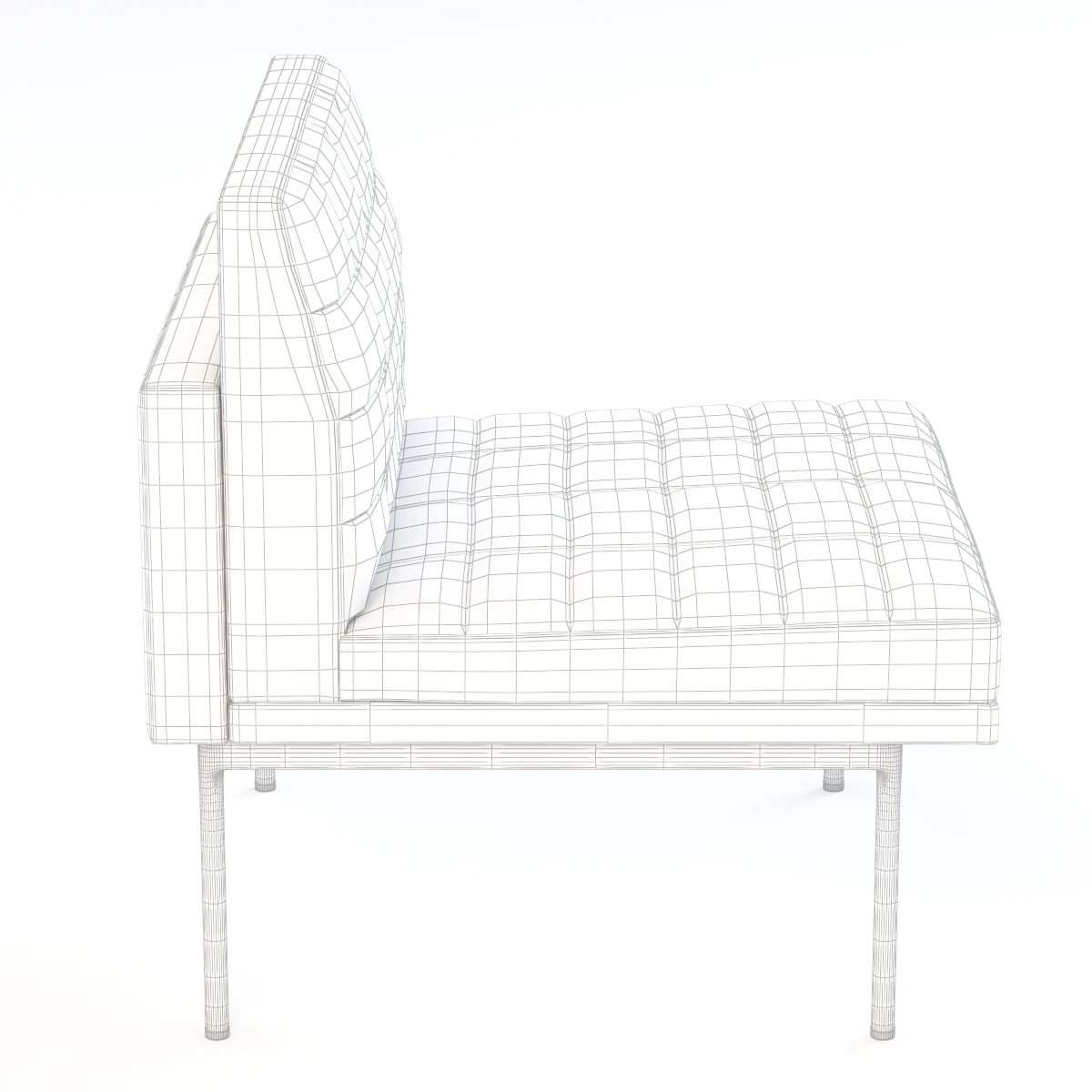 Ultra Detail Upholstered Tuxedo Chair 3D Model_012