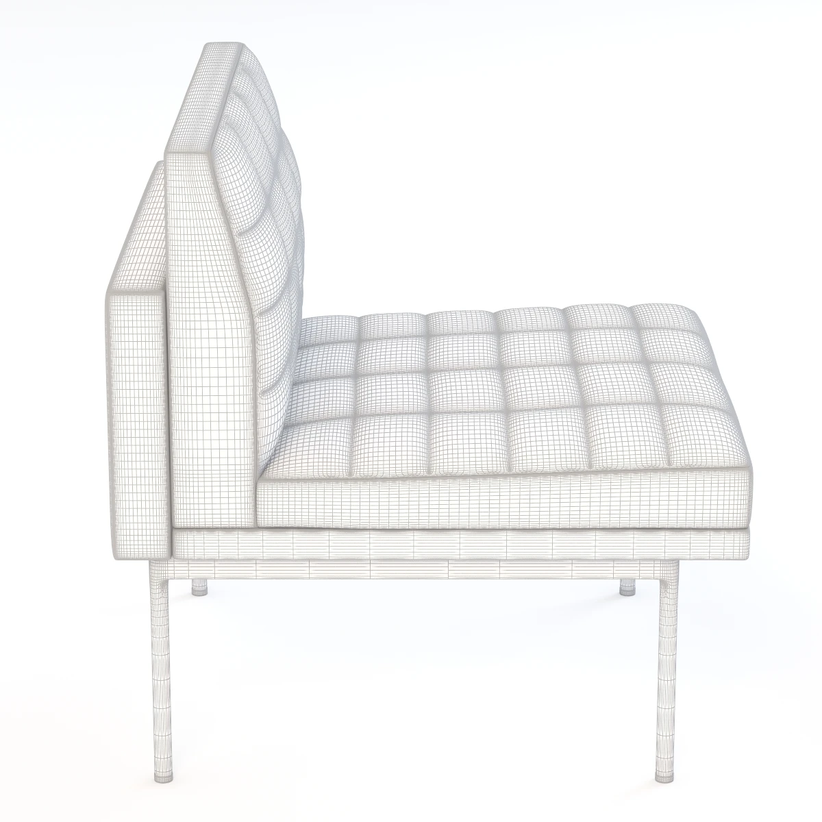 Ultra Detail Upholstered Tuxedo Chair 3D Model_011