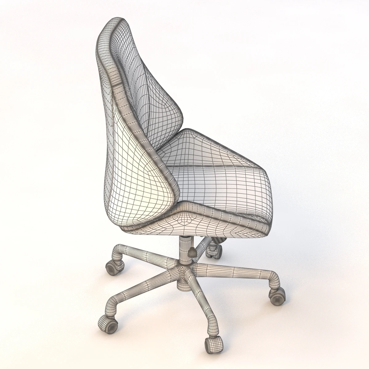 EuroStyle Cut Price Bergen Low Back Office Chair without Armrests 3D Model_012
