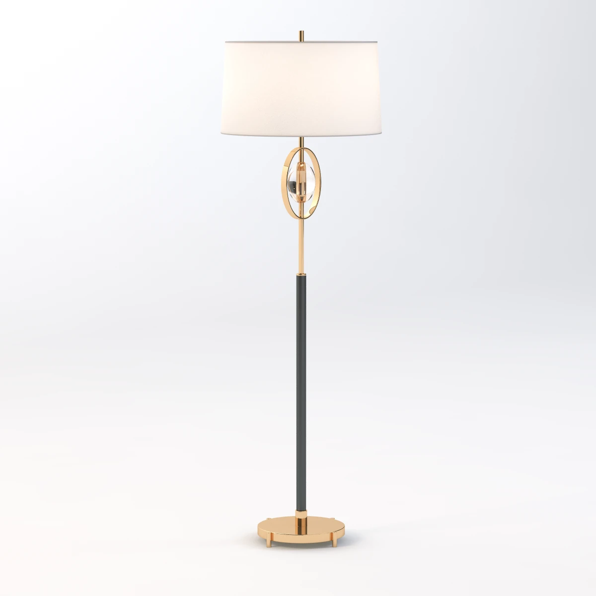 Tall Elegant Elliptical Crystal Floor Lamp 3D Model_01