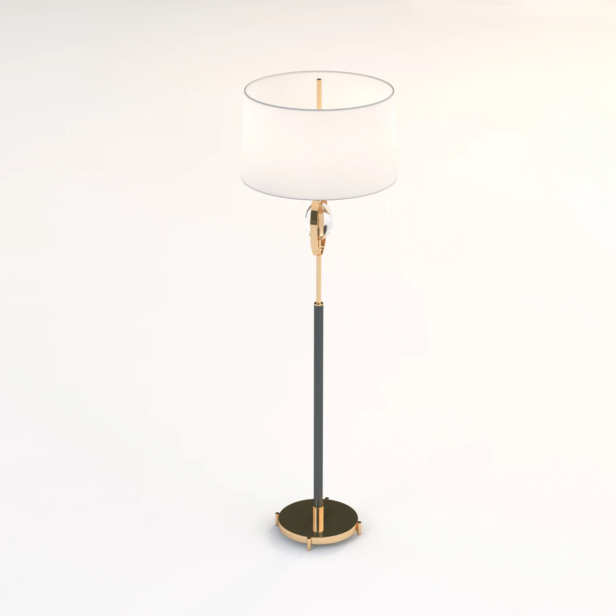 Tall Elegant Elliptical Crystal Floor Lamp 3D Model_03