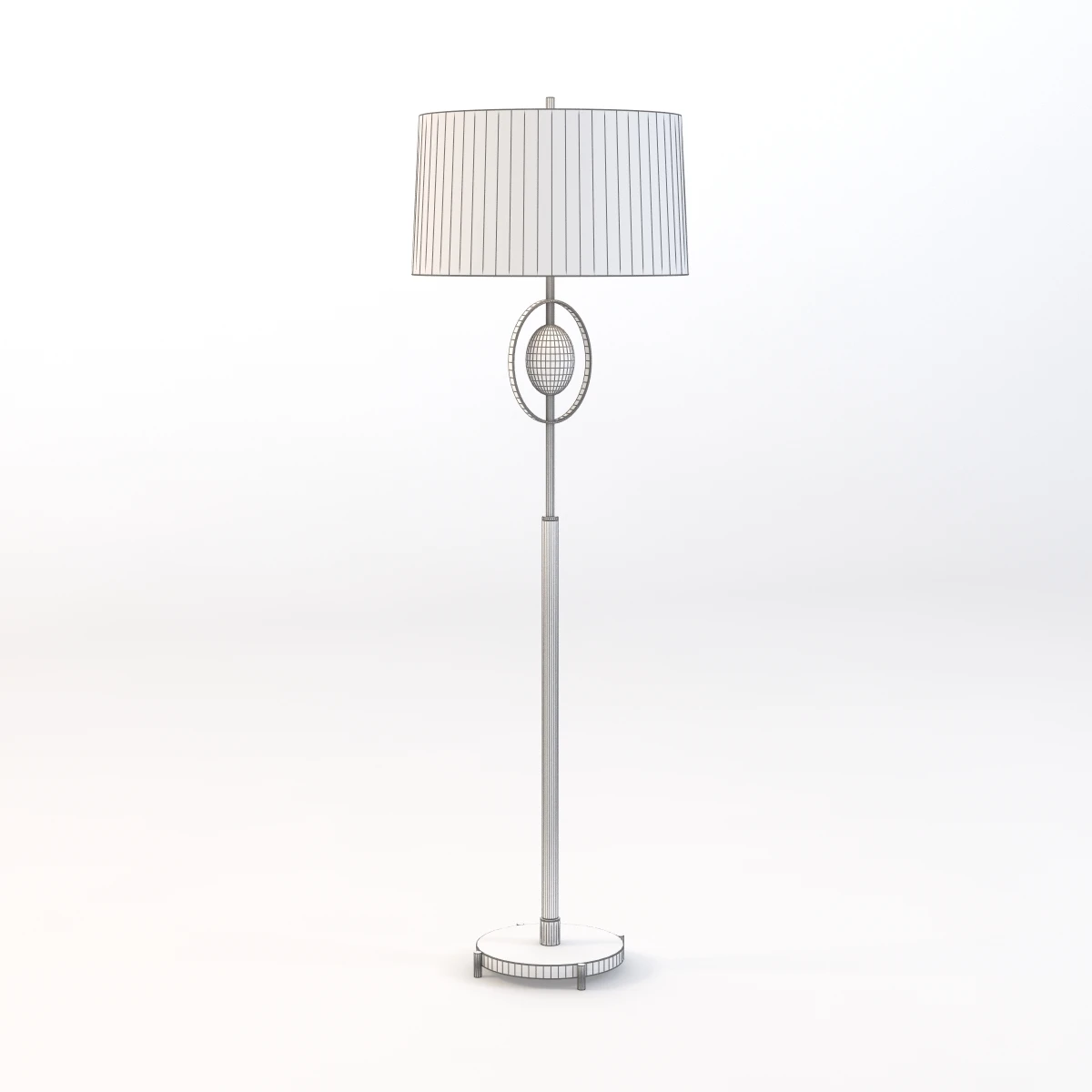 Tall Elegant Elliptical Crystal Floor Lamp 3D Model_09