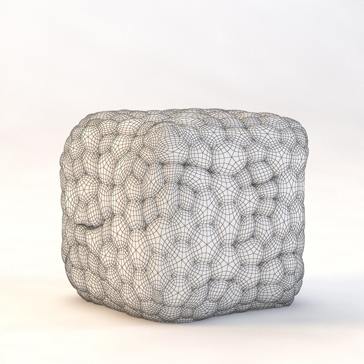 Surya Desert Sand Wool Cube Ottoman Pouf 3D Model_09