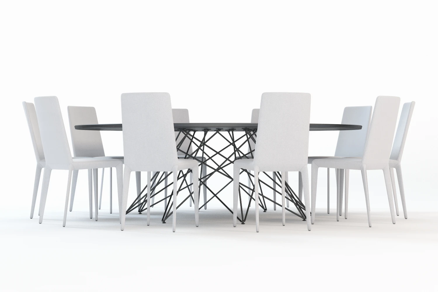 Octa Table With Chair 3D Model_01