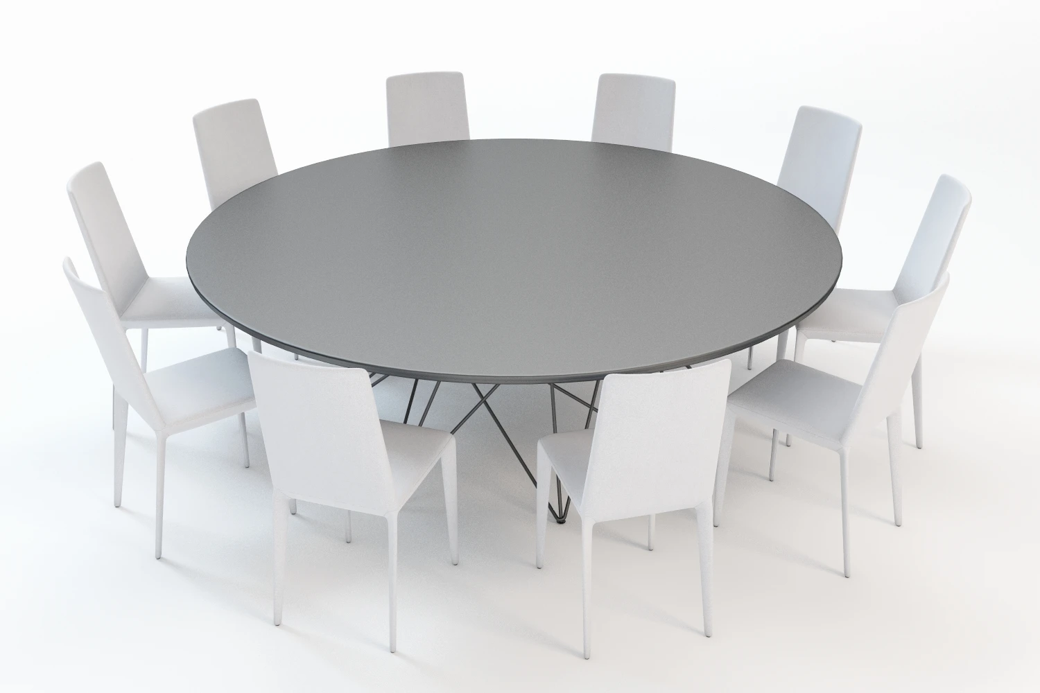 Octa Table With Chair 3D Model_04