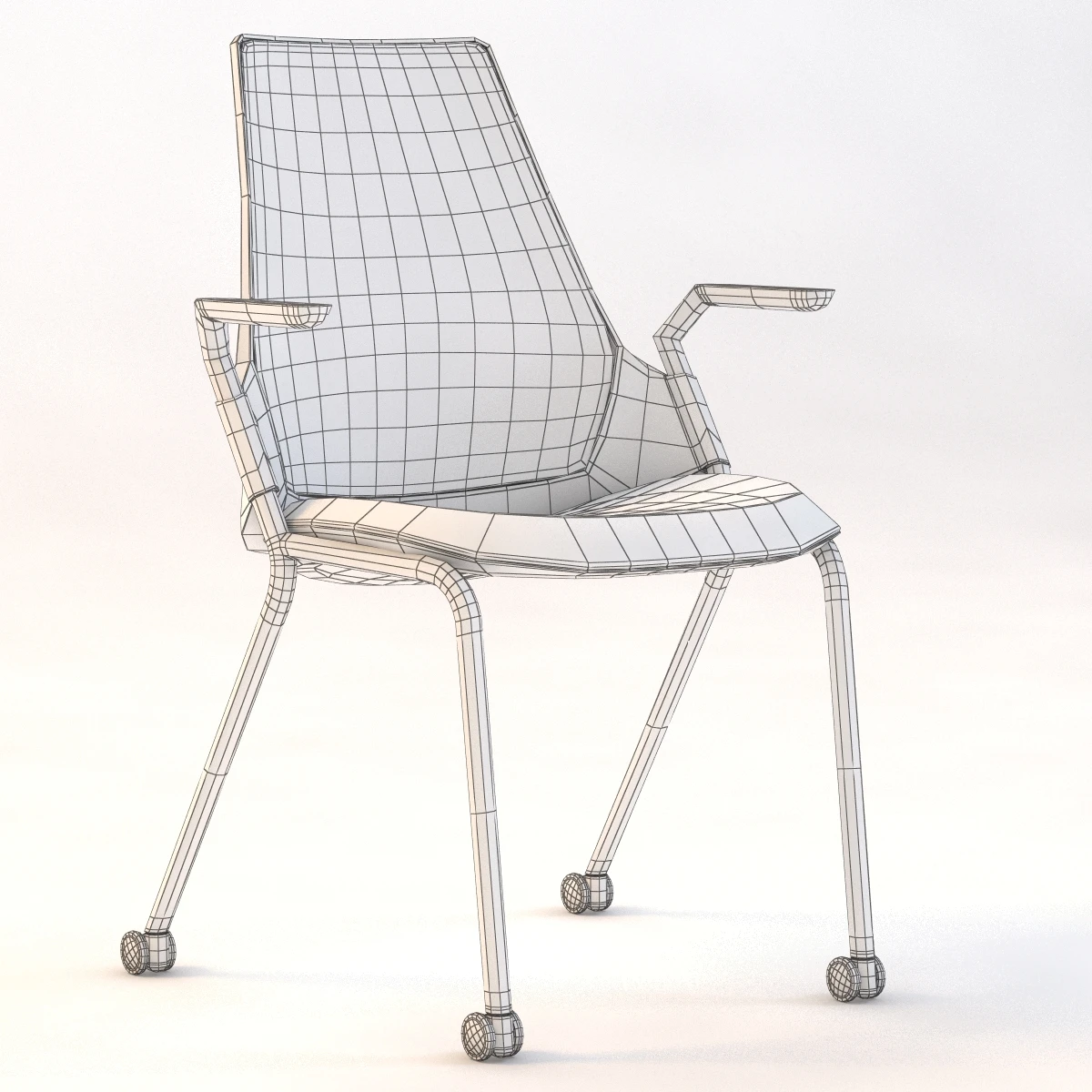 Sayl Side Chair 4 Leg Base With Casters 3D Model_010