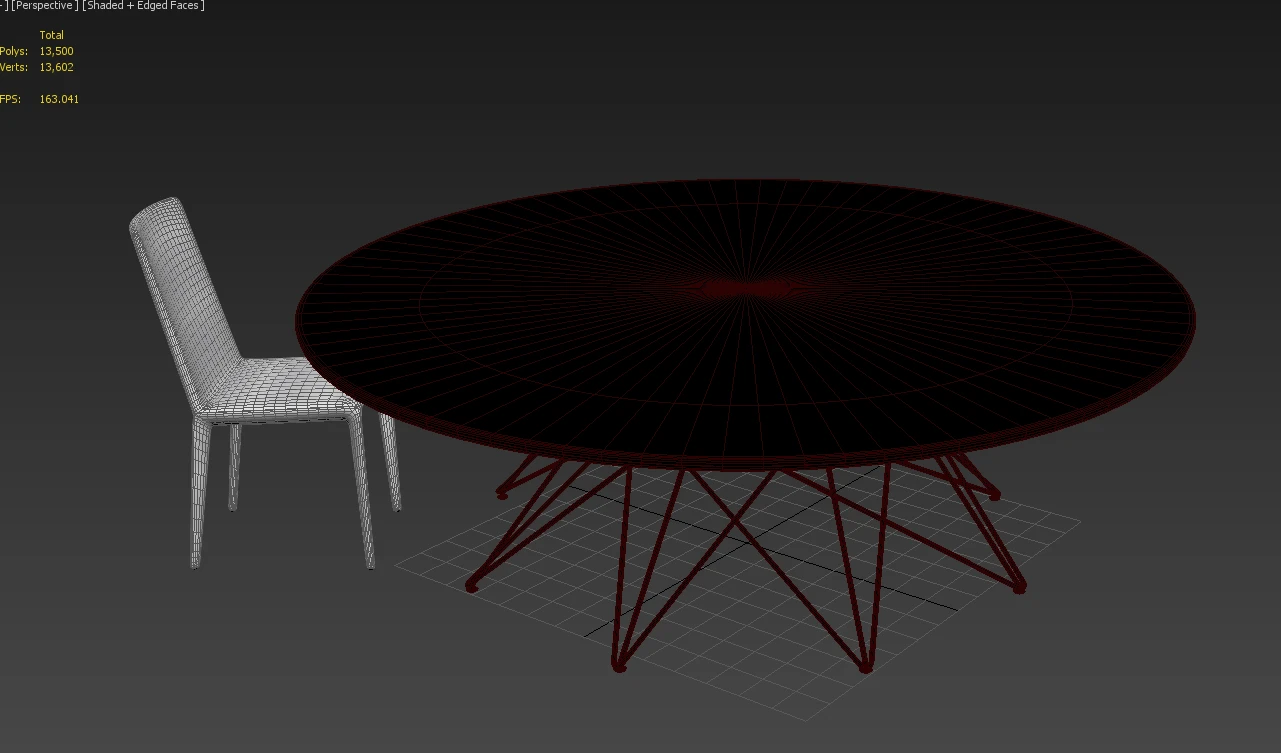 Octa Table With Chair 3D Model_06