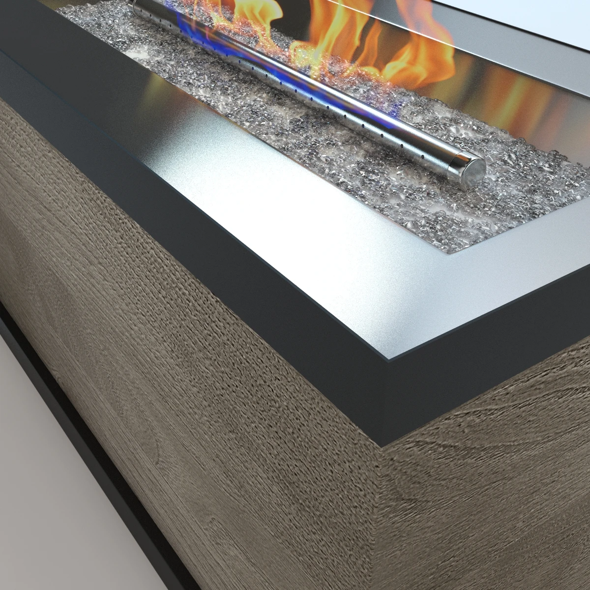 Rectangular Wood Look Gas Fire Pit 3D Model_05