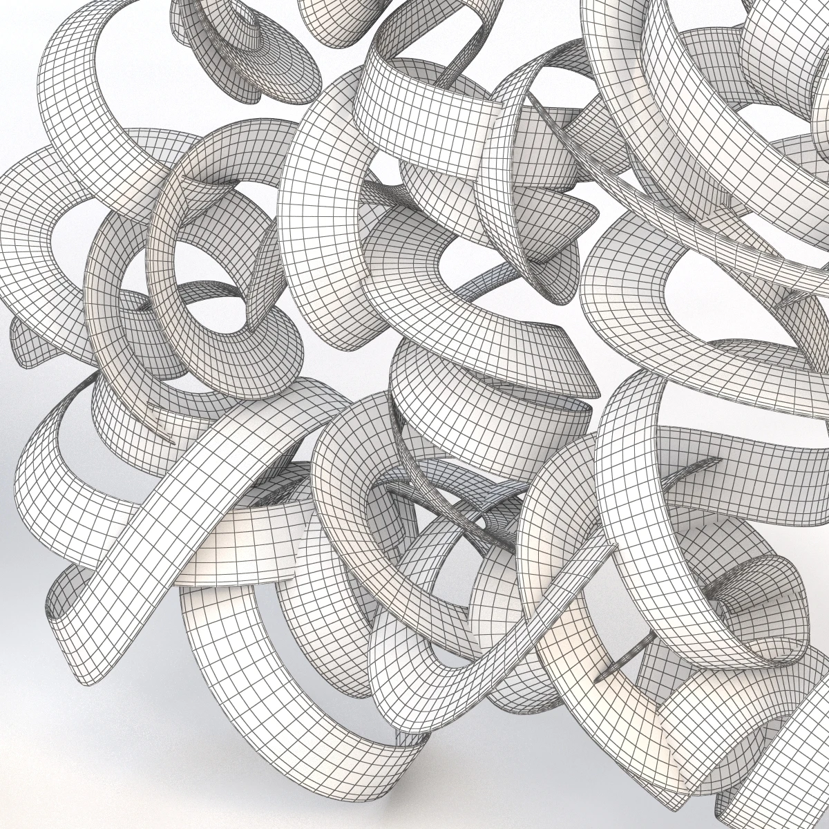Ribbon Wall Sculpture 3D Model_010
