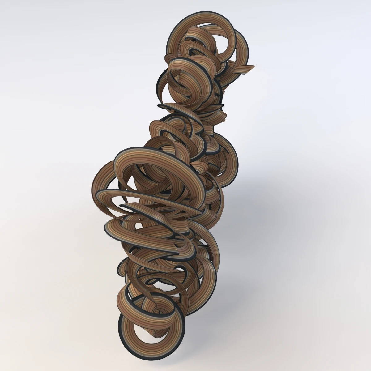 Ribbon Wall Sculpture 3D Model_03