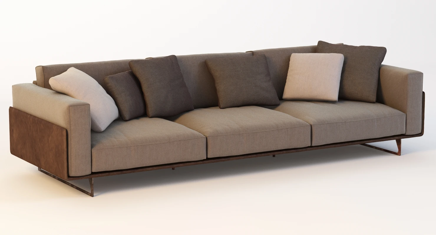 Roche Bobois Focus 5 Seat Sofa 3D Model_01